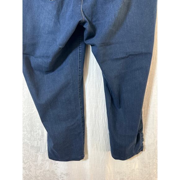 Democracy Jeans 22W Ab Solution Elastic Waist Blue Denim Straight Leg Stretch - Picture 8 of 12